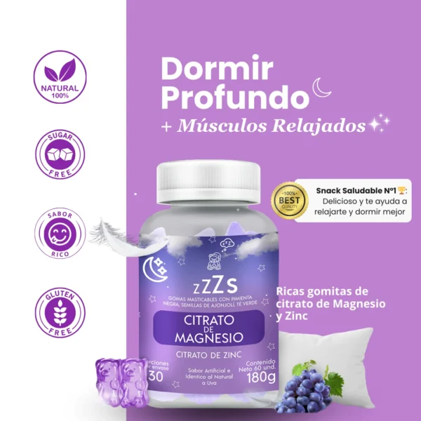 Gomitas Relajantes con Magnesio y Zinc- Mejora tu Sueño y tu vida🌙