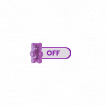 Gif de osito off y osito on. Osito gomita masticables morada con citrato de magnesio y zinc