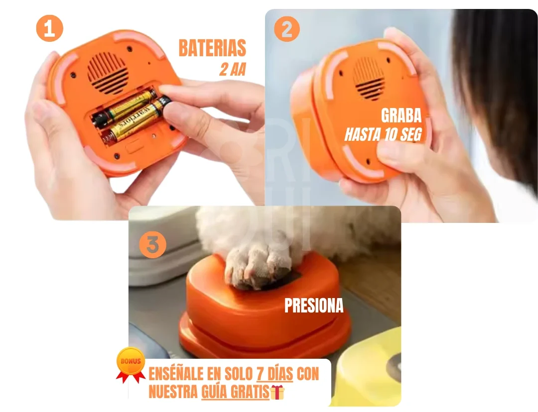 modo facil de uso de botón entrenador para perros y gatos HiBOT